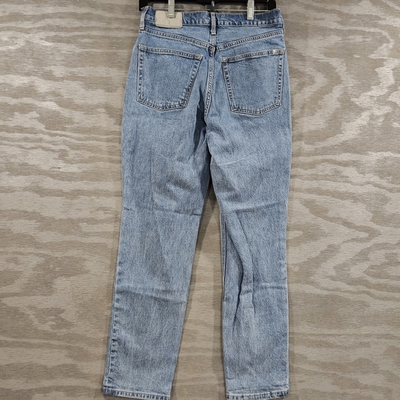 Everlane SZ 28 Blue Med Wash Organic Cotton Curvy Cheeky High Rise Straight Jean - Picture 3 of 12